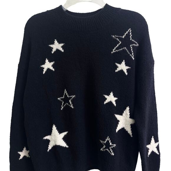 Rails Kana Star Wool Cashmere Blend Long Sleeve Sweater Midnight Ivory Size S - Picture 2 of 10